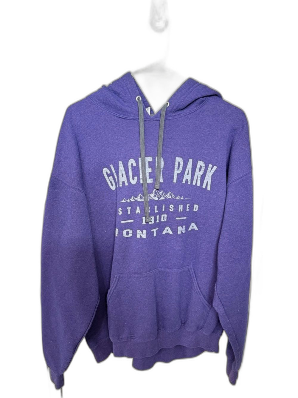 Glacier Park Montana Purple Hooded Sweatshirt XL